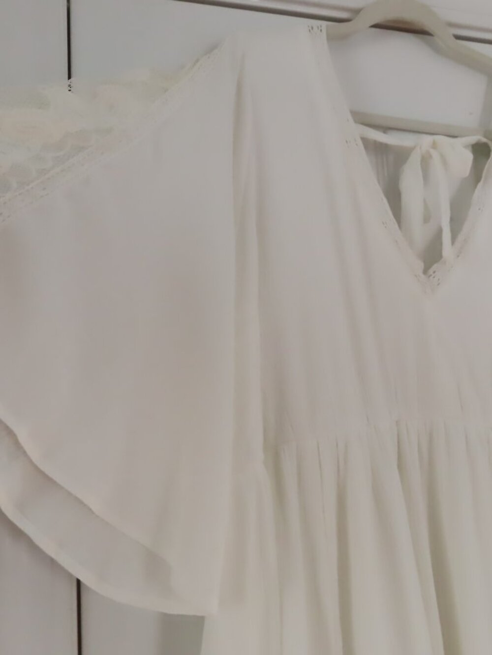 Torrid Festi White Cream Mixed Lace Washable V-neck Lined Maxi Dress Bridal sz 3